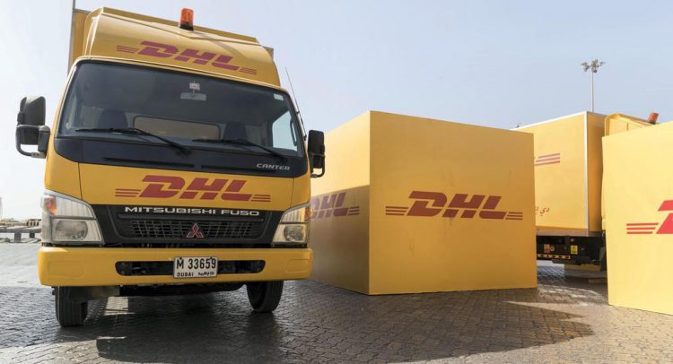 DHL trucks in UAE
